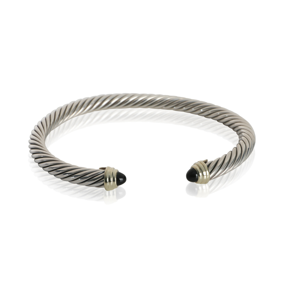 David Yurman Jewelry - David Yurman Yellow Gold & Sterling Silver Onyx Cable Classic Bracelet